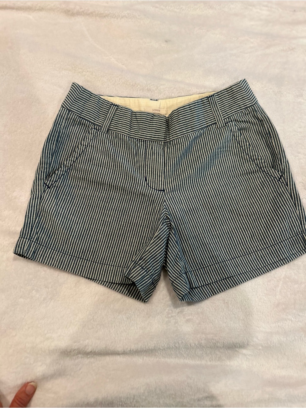 J. Crew Navy and White Pin Striped Shorts